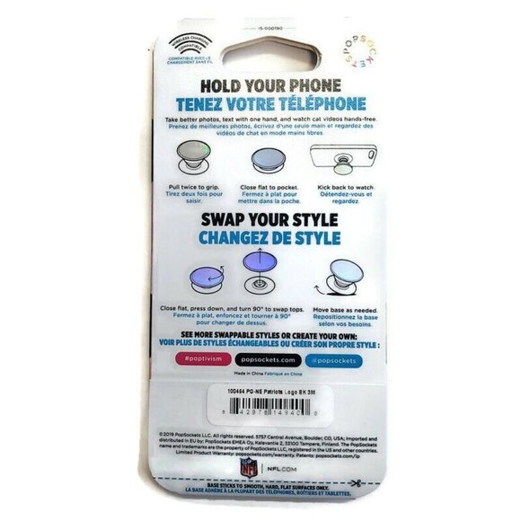 PopSockets Phone Grip Universal Phone Holder NFL New England Patriots Cell Stand - Picture 3 of 4